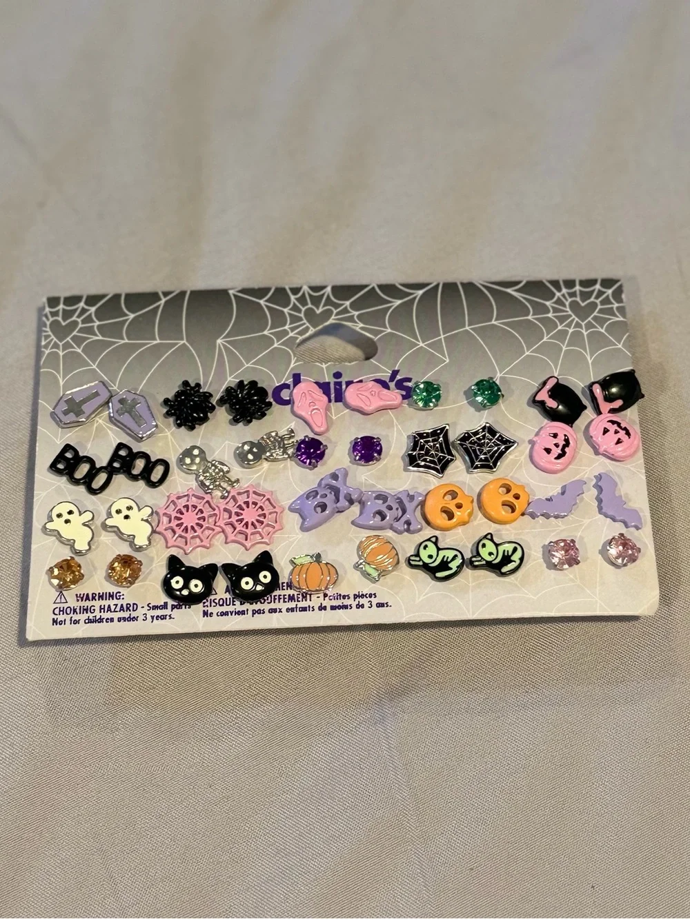 Claire's Kids Pumpkin Headband Hair Clip Stud Earrings Halloween Set